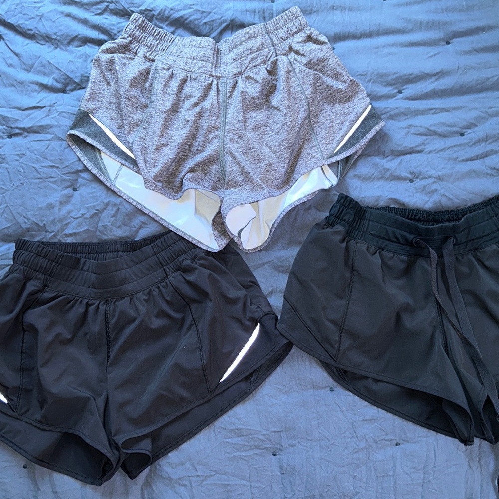 3 pair lulu lemon shorts
